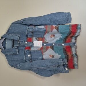 Aztec Light Blue Denim Jacket